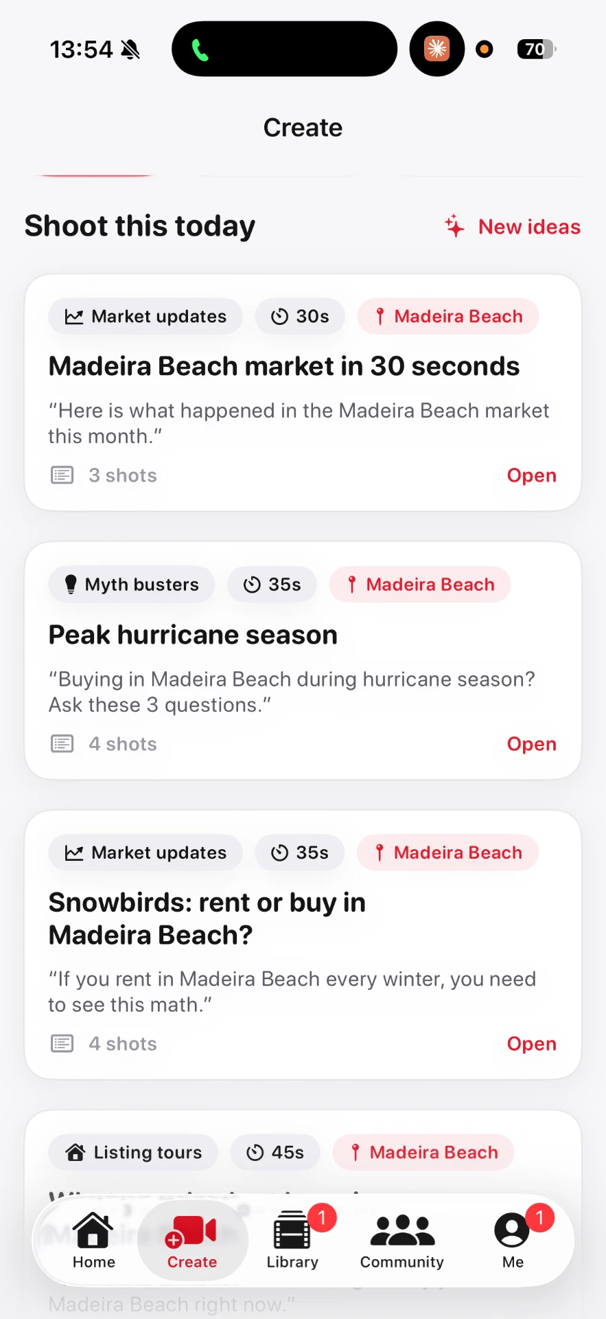 CloseUp app: Daily local video ideas